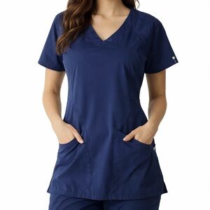 Carhartt‎ Navy Blue Scrub Top XL Utility V-Neck